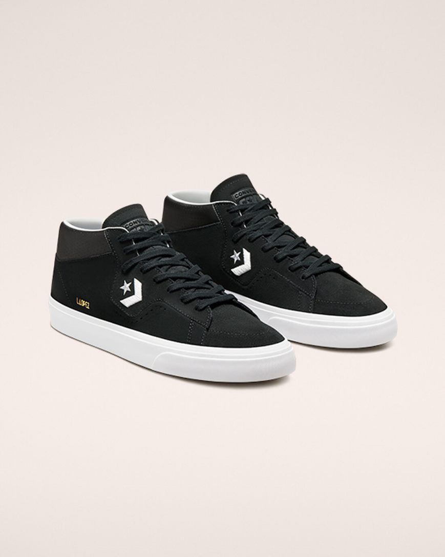 Pánské Skate Boty Converse CONS Louie Lopez Pro Mid Černé Bílé | CZ OAIP19